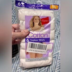 Hanes Cotton Tagless Briefs – White (6 Pack)